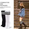 SIVGULERIIE Knee High Socks for Women Athletics Striped Tube Socks Cotton Soft Fit For Running Hiking Cycling 2 Pairs - Image 6