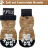 PUPTECK Double Side Anti-Slip Dog Socks with Adjustable Straps for Indoor Wear - 2 Pairs Pet Paw Protection Traction Control Socks on Hardwood Floor - Image 5