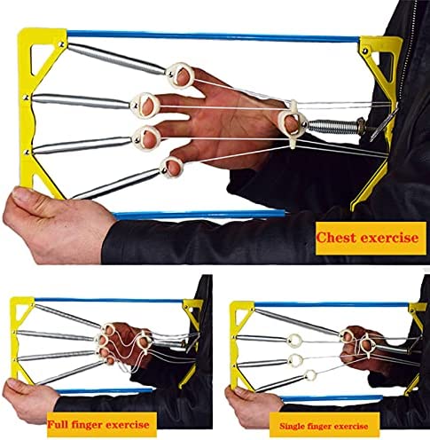 Jinyun Finger Exerciser & Hand Strengthener Expert Grip Strength Training for Athletes, Musicians & Physical Therapy (Metal Blue + Yellow Cover) - Image 5