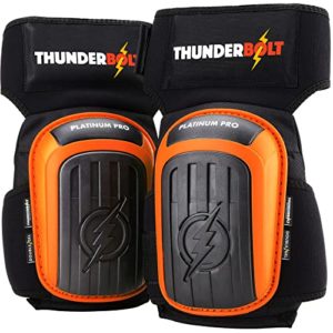 THUNDERBOLT Knee Pads for Work, Construction, Flooring, Gardening, Cleaning, with Double Gel, Thick Foam Cushion and Strong Adjustable Non-Slip Straps