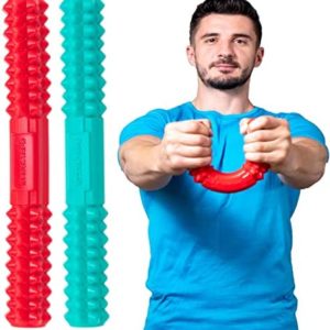 Starktape Flex Tennis Elbow Bar for Physical Therapy - Flexible Twist Hand Wrist Exerciser Bars - Grip Strength Trainer, Resistance Band, Forearm Exerciser Workout. Golfers Arm Strengthener Rehab