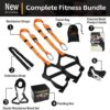 Moulyan Bodyweight Resistance Training Straps Complete Home Gym Fitness Trainer kit for Full-Body Workout Easy Setup Gym Home Outdoors (Orange) - Image 2