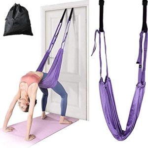 Waist Stretch Strap with Door Anchor,Adjustable Yoga Exercise Strap Fitness Band Leg Stretching Strap Back Bend Split Inversion Strap for Ballet,Yoga,Fitness, Dance