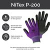 Advanced Gloves – NiTex P-200 Nylon Nitrile Gloves, Breathable Nitrile Foam Coated Utility Gloves for Insulated Grip, Purple, 3-Pair, Medium - Image 2