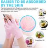 Moisturizing Fingerless Gloves and Heel Socks - Cold Therapy Gel Moisturizing Gloves and Heel Socks - Gel Spa for Moisturize Soften Repairing Dry Cracked Hands Feet Skin Care(Pink) - Image 3