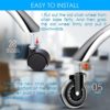 Office Chair Wheels - Replacement Rubber Wheels - Universal Fit 3 Inch Chair Casters, Heavy-Duty Chair Wheels, Noise Free, Fits 98% Chair, for All Floor (5) - Image 2