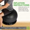 Gaiam Essentials Balance Ball & Base Kit, 65cm Yoga Ball Chair, Exercise Ball with Inflatable Ring Base for Home or Office Desk, Includes Air Pump - Image 6