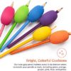 Special Supplies Egg Pen-Pencil Grips for Kids and Adults Colorful, Cushioned Holders for Handwriting, Drawing, Coloring - Ergonomic Right or Left-Handed Use - Reusable (6-Pack) - Image 3