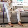 Vive Quad Cane - Walking Stick for Men and Women - Lightweight Adjustable Staff - Comfortable Right and Left Hand Grip for Stability Support - Four Prong Sturdy Aluminum Travel Aid - 4 Tip - Image 2