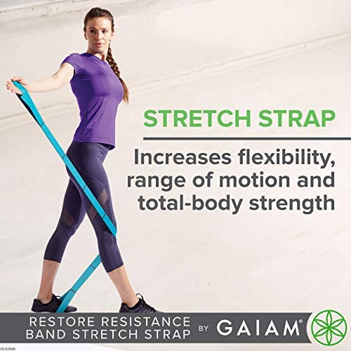 Gaiam Restore Stretch Band Strap - Elastic Stretching Strap with Loops for Medium Resistance Stretch Assist on Leg, Hamstring, Exercise/Fitness/Workout, Physical Therapy - Image 3