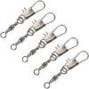 ReeMoo 200PCS Fishing Rolling Ball Bearing Barrel Swivel with Safety Snap Connector Fishing Accessories #2#4#6#8#10 - Image 2
