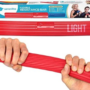 Serenilite Flexible Resistance Bar | Grip Strength Trainer, Resistance Band, Forearm Exerciser Workout | Flexbar for Tennis Elbow, Golfers Elbow, Physical Therapy, Pain Relief, Tendonitis, Recovery…