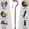 DMI Deluxe Lightweight Adjustable Walking Cane with Soft Foam Offset Hand Grip, Slip Resistance, For Men and Women, Bronze - Image 7