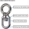 Dakzhou Swing Swivel 360° Rotary Bearing, 820 LB, Hanging Attachment, Swing, Aerial Dance, Hammock Chair, Yoga Swing, Rock Climbing Silver - Image 4