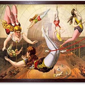 Paintings Cultural Circus Acrobat Trapeze Act USA Art Print Framed Poster Wall Decor 12x16 inch