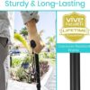 Vive Folding Cane - Foldable Walking Cane for Men, Women - Fold-up, Collapsible, Lightweight, Adjustable, Portable Hand Walking Stick - Balancing Mobility Aid - Sleek, Comfortable T Handles (Black) - Image 3