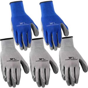 5-Pair Pack Wells Lamont Nitrile Work Gloves | Lightweight, Abrasion Resistant | Large (580LA) , Grey