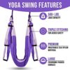 YOGA SWING PRO Premium Aerial Hammock Anti Gravity Yoga Swing Kit with Pack of 2 Heavy Duty Ceiling Hooks - Acrobat Flying Sling Set for Indoor and Outdoor Inversion Therapy - Image 3