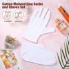 Moisturizing Socks and Gloves Set, 6 Pairs Spa Socks and 6 Pairs White Gloves for Dry Hands, White Cloth Gloves for Men and Women - Image 2