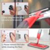 Bellababy Spray Mop and Glass Wiper,Microfiber Mop with 3 Reusable Pads Can Spray Upward,360 Degree Rotatable Mop Head Suitable for Hardwood, Marble, Tile(Red) - Image 4