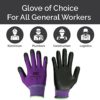 Advanced Gloves – NiTex P-200 Nylon Nitrile Gloves, Breathable Nitrile Foam Coated Utility Gloves for Insulated Grip, Purple, 3-Pair, Medium - Image 3