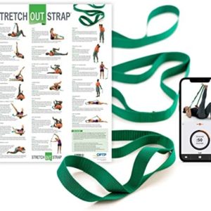 The Original Stretch Out Strap with Exercise Poster – Made in the USA by OPTP – Stretching Strap and Yoga Strap for Stretching, Physical Therapy Exercise and Flexibility