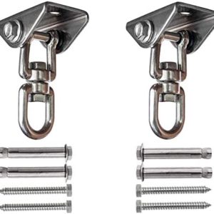 BLASCOOL Swing Hangers Heavy Duty Hook - 2000Lbs Capacity 360°Swivel with 4 Screw for Concrete Wooden Hanging Hardware for Hammock Chair Yoga Gym Trapeze Hammock (2 Sets