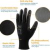 COOLJOB 12 Pairs Safety Work Gloves with Grip, Ultra-lite PU Coated Polyurethane Working Gloves for Men Women, 13 Gauge Seamless Knit for Warehouse Driver Worker, Bulk Pack Package, Large Black - Image 2