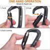 Favofit Auto Locking Carabiner Clips, 4 Pack, 12KN (2697 lbs) Heavy Duty Caribeaners for Camping, Hiking, Outdoor & Gym etc, Twistlock Carabiners for Dog Leash & Harness - Image 7