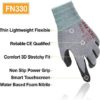 DEX FIT Nitrile Work Gloves FN330, 3D Comfort Stretch Fit, Power Grip, Smart Touch, Durable Foam Coated, Thin & Lightweight, Machine Washable, Grey M (8) 3 Pairs - Image 2
