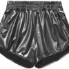 Women's Yoga Hot Shorts Elastic Waist Shiny Metallic Short Pants - Image 5