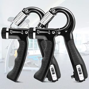 Grip-Strength-Trainer with Counter 2 Pack Adjustable-Resistance 11-132 lbs (5-60kg) Handgrip Exerciser Strengthener Perfect for Muscles Building and Musicians Athletes Hand Rehabilitation Exercising…
