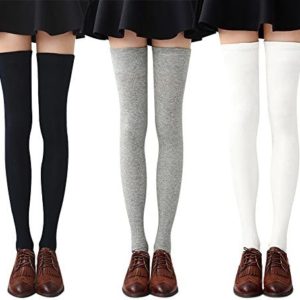 Womens Thigh High Socks Cotton Striped Over the Knee Socks Long Knee High Socks for Women …