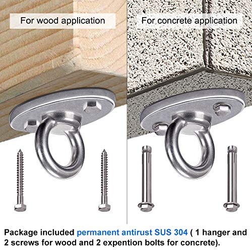 SELEWARE 2800 lb Capacity Wall Ceiling Mount Bracket for Suspension Strap Trainer, Suspension Kit for Yoga Swing, Hanging Hardware for Battle Ropes, Woss Suspension, Olympic Rings, Gym Accessories - Image 4