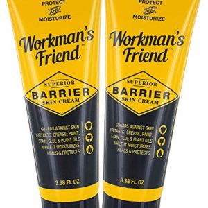 Workman's Friend Barrier Skin Cream - Moisturizes & Heals Cracked Hands - Shields Harsh Chemicals & Plant Oils - 3.38 ounces, 2 Pack