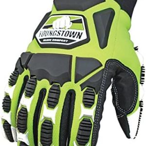 YOUNGSTOWN GLOVES Kevlar Vibration Dampening Gloves - Puncture and Cut Resistant with Non-Slip Palms - Comfortable Heavy Duty Hand Protection - High Dexterity and Grip Mens Safety Gloves