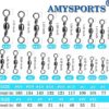 AMYSPORTS High Strength Fishing Swivels Barrel Solid Ring Barrel Fishing Swivel Rolling Fishing Tackle Line Connector Saltwater Freshwater Stainless Steel Accessories - Image 5