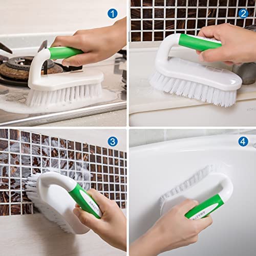 Amazer Scrub Brush Comfort Grip & Flexible Stiff Bristles Heavy Duty for Bathroom Shower Sink Carpet Floor - Pack of 2 (Blue+Green) - Image 7