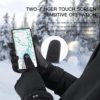 TEMEI Winter Warm Gloves Men Women, Touch Screen Waterproof Windproof Glove Non-Slip Grips for Running Hiking Driving Cycling - Image 2