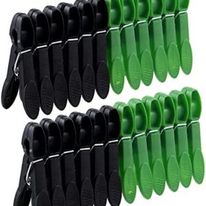 Boao 48 Pieces Washing Line Pegs Clothes Pegs Strong Clothes Pegs Clothespin Clothes Clips Firm Grip Soft Plastic Laundry Pegs for Home Clothes Windproof Supplies (Black and Green)