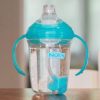 Nuby No Spill 360 Weighted Straw Grip N' Sip Tritan Cup with Hygienic Cover, 8 Oz, Trainer Cup (Pink/Teal) - Image 3