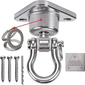 9M Stainless Steel Hanger with Smooth Swing Bearings, Heavy Duty 180°+360° Swivel Swing Hook, 1500 lb Capacity Playground Yoga Hammock Chair Rope, sandbag Porch Swing Bag Sleeve