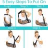 Vive Mesh Shoulder Sling - Arm Brace For Torn Rotator Cuff Injury - Right/Left Support For Men and Women - Adjustable Immobilizer For Shower - Stabilizer For Elbow, Wrist, Thumb Injuries, Dislocation - Image 7