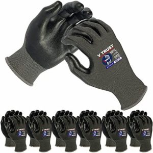 V TRUST 6 Pairs Safety Work Gloves, Smart Screen Touch Work Gloves, Warehouse Gloves with Firm Grip for Men and Women Bulk