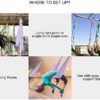 Aerial Yoga Swing Hammock - Yoga Hammock Swing - Trapeze Yoga Kit Antigravity Ceiling Hanging Yoga Sling with 2 Extension Straps, Ceiling Mount Kit, Hooks Purple - Image 5