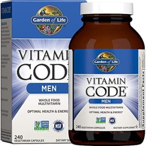 Garden of Life Vitamin Code Whole Food Multivitamin for Men - 240 Capsules, Vitamins for Men, Fruit Veggie Blend and Probiotics for Energy, Heart, Prostate Health, Vegetarian Mens Multivitamins