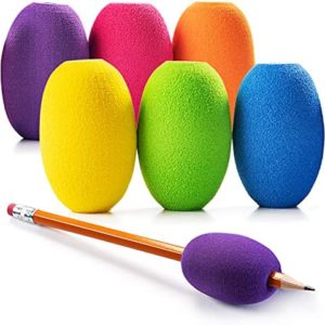 Special Supplies Egg Pen-Pencil Grips for Kids and Adults Colorful, Cushioned Holders for Handwriting, Drawing, Coloring - Ergonomic Right or Left-Handed Use - Reusable (6-Pack)