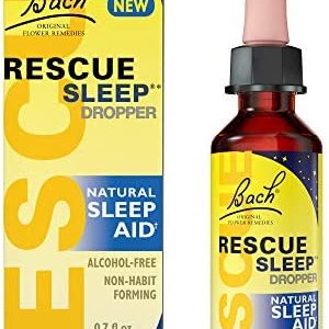 Bach RESCUE SLEEP Dropper 20mL, Natural Sleep Aid, Homeopathic Flower Remedy, Free of Melatonin, Sugar, and Gluten, Kid-Friendly, Non-alcohol Formula