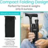 Vive Folding Cane - Foldable Walking Cane for Men, Women - Fold-up, Collapsible, Lightweight, Adjustable, Portable Hand Walking Stick - Balancing Mobility Aid - Sleek, Comfortable T Handles (Black) - Image 2