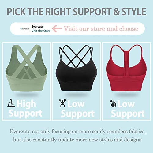 Evercute Cross Back Sport Bras Padded Strappy Criss Cross Cropped Bras for Yoga Workout Fitness Low Impact - Image 6